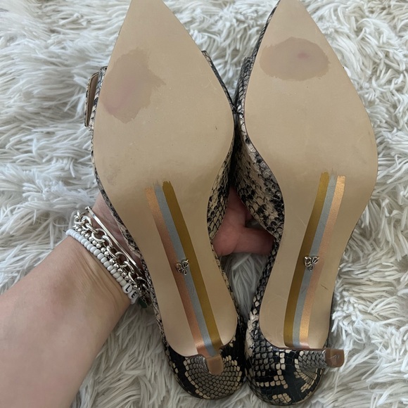 Sam Edelman Janessa Buckle Front Snakeskin Pointed Toe Mule - Size 7 - new - Picture 3 of 9
